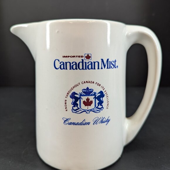 Canadian Mist Canadian Whisky White Advertising Pub Jug Water Jug - Picture 1 of 6